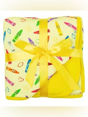 Little Popp Crew Crayon Crew Bamboo Quilted Blanket EUC